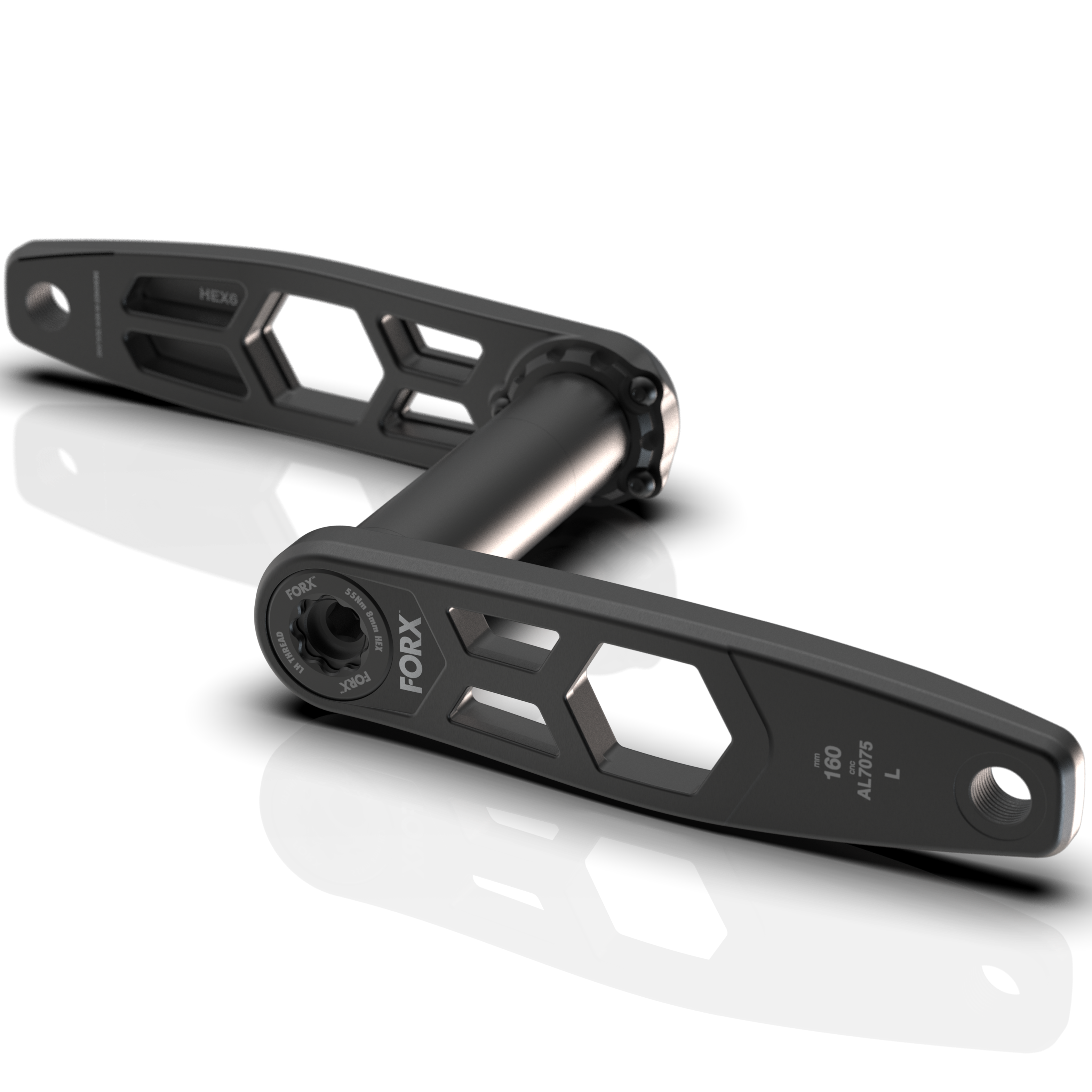 HEX6HD 160mm MTB Cranks HD DH/Enduro - Black