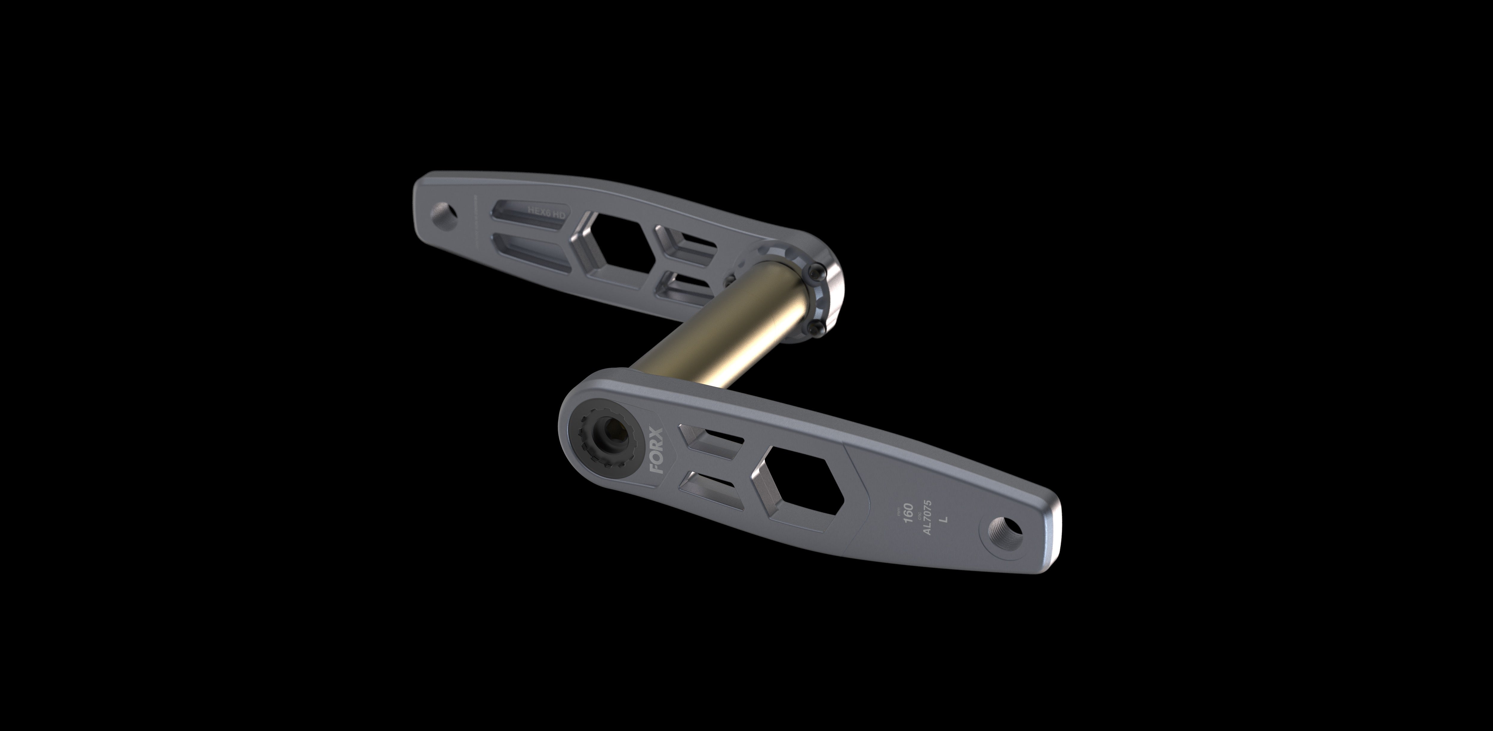 HEX6HD 160mm MTB Cranks HD DH/Enduro - Titanium Grey