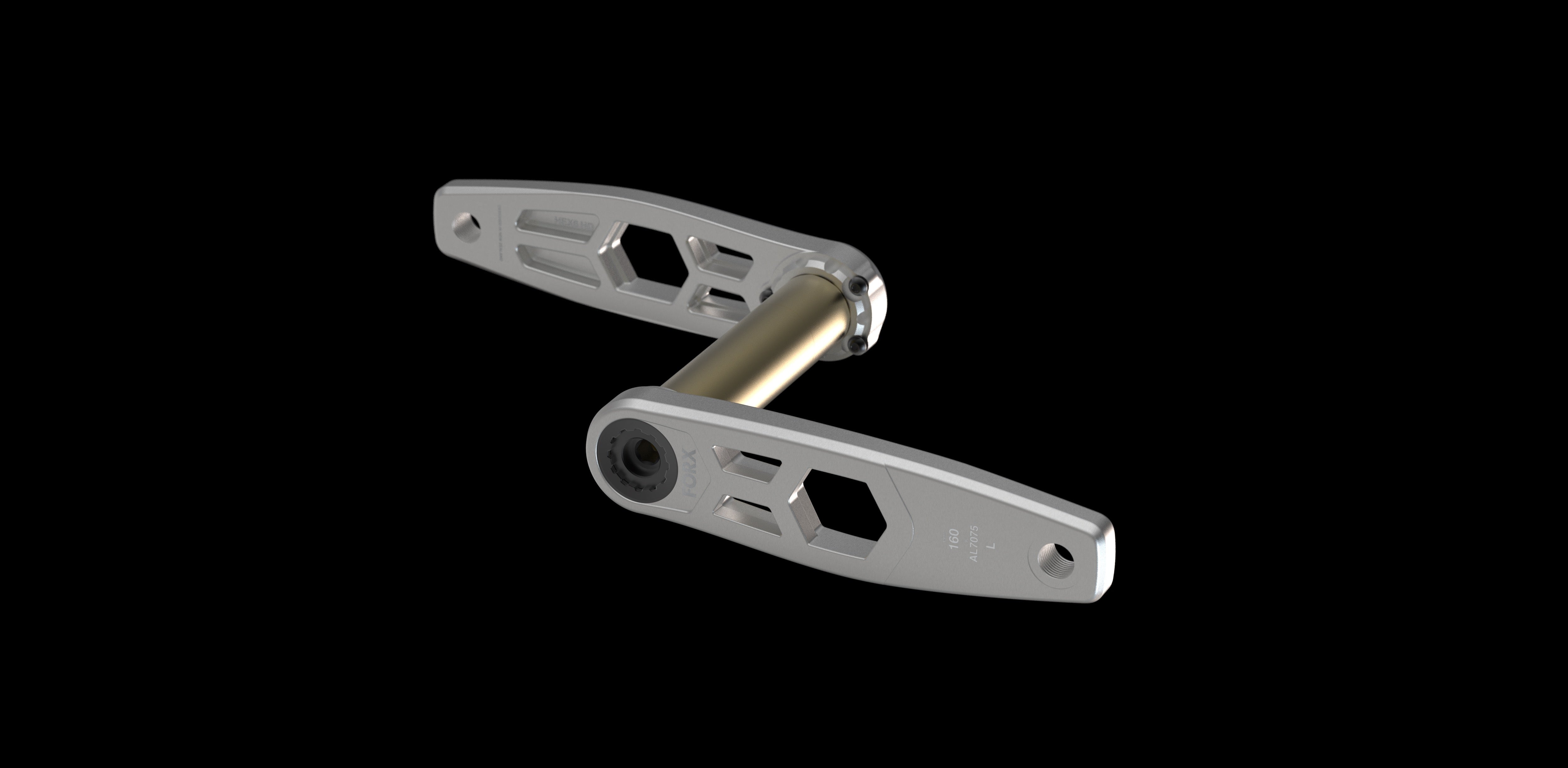 FORX Mountain Bike Cranks Titanium Grey, Main Image